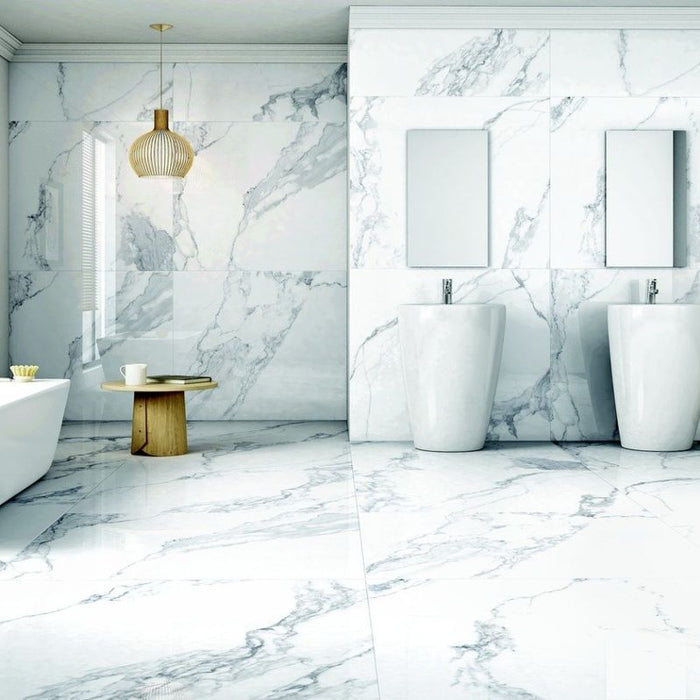 white ceramic tiles in a bathroom