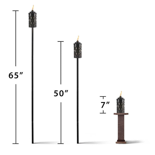 Tiki Island King TorchTiki Convertible 65 in. Torch Metal Lattice Bronze and Blac