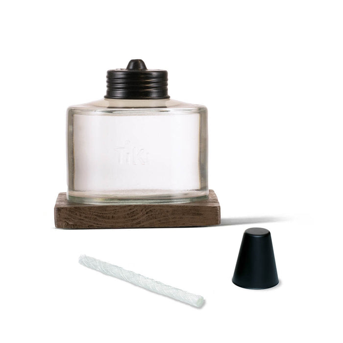 Tiki 4 in. Mixed Material Votive Glass Table Torch Brown & Clear (1 pack)