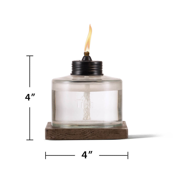 Tiki 4 in. Mixed Material Votive Glass Table Torch Brown & Clear (1 pack)
