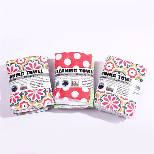 Printed Microfiber Cleaning Towel (5 Pack)