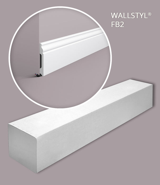 Elevate Decorative Skirting Moulding in White #FB2