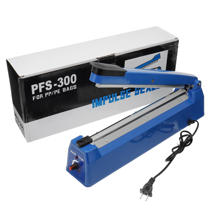 300mm Impulse Sealer, Heat Sealer, Plastic Bag Sealer Sealing Machine, Poly Bag Sealing Machine, Heat Seal Closer with One Repair Kit (12 inches) #S6-12