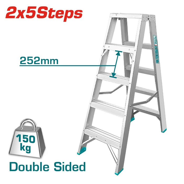 Total Double Side Ladder 2X5 Steps THLAD01051