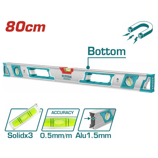 Total Spirit Level with Powerful Magnets 80cm -TMT28086M