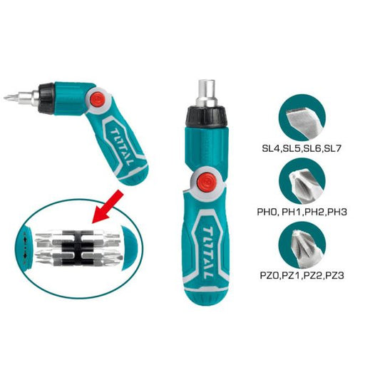 Total 13-in-1 Ratchet Screwdriver Set - TACSD30136