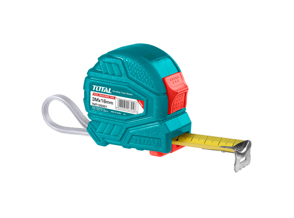 Total 3M/10FT (3mx16mm) Double Button Steel Measuring Tape- TMT126331
