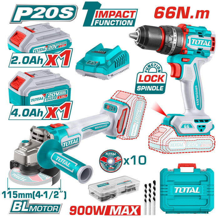 Total Cordless 2 pcs Combo Kit UTCKLI20273