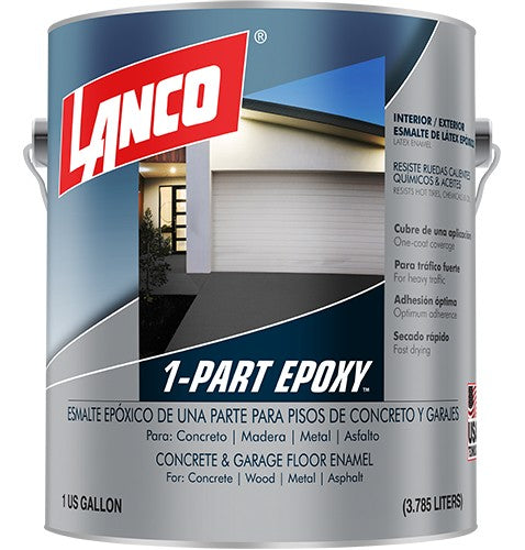 Lanco 1-Part Epoxy Concrete & Garage Floor Enamel (Silver)  1 US. Gallon (3.785 Liters)