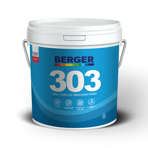 Berger 303 Flat Emulsion Paint 3.8L (1 Gallon)