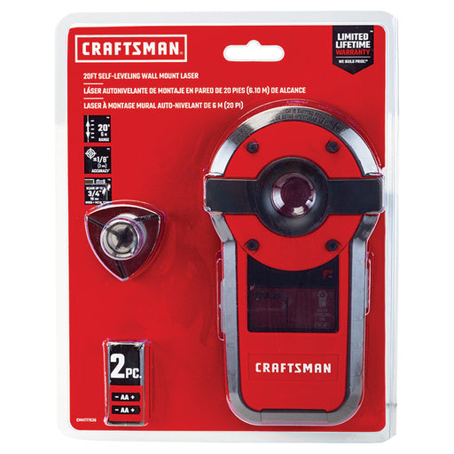 Craftsman Self-Leveling Laser and Stud Sensor 20-ft