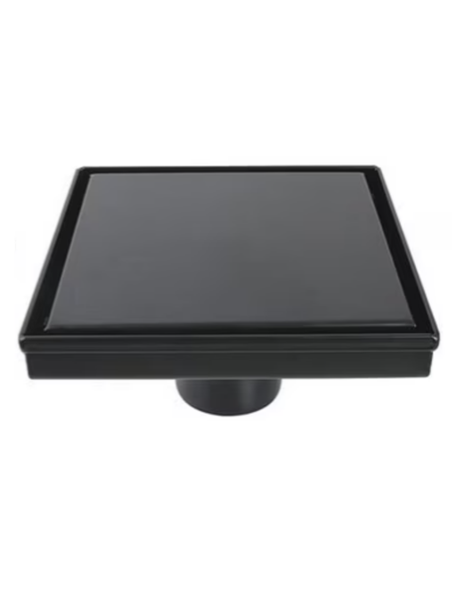 Square Shower Drain 10x10cm Black