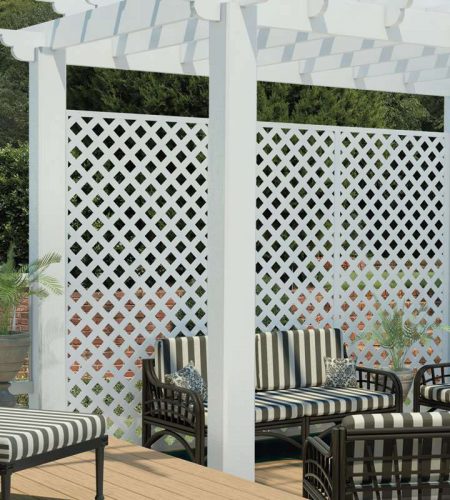 Privacy Lattice PVC 4ft X 8ft (White)