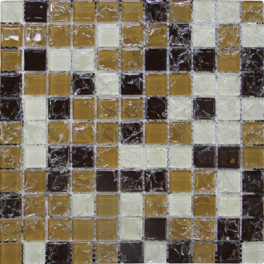 Caramelo mescla Glass Mosaic Tile 12" X12"