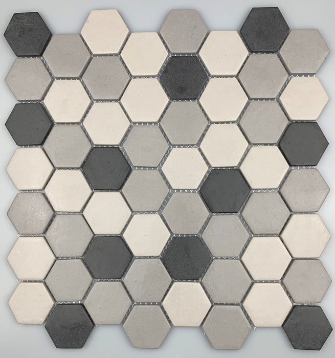 Dark Gray Blend Mosaic Glass Tile 12"x12"