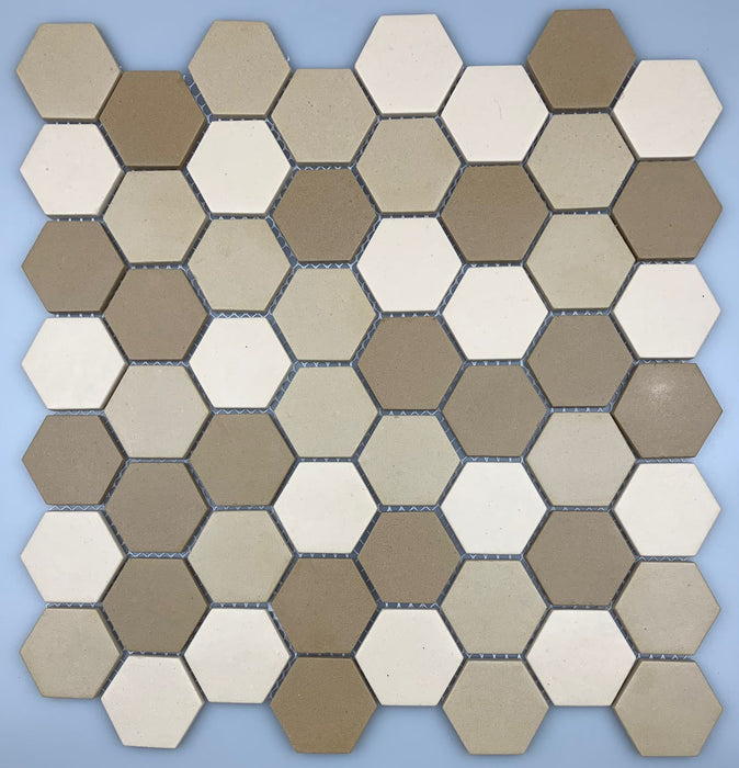 Light Beige Blend Mosaic Glass Tile 12"x12"