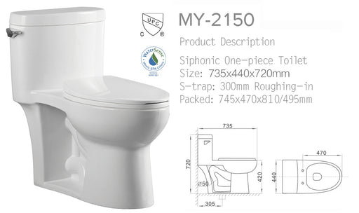 Elongated Toilet White #MY-2150