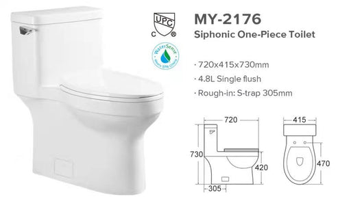 White Elongated Toilet MY-2176