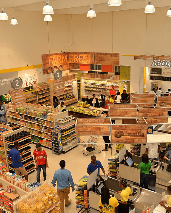 Customers Shopping in Greenwood Plaza Supermarket