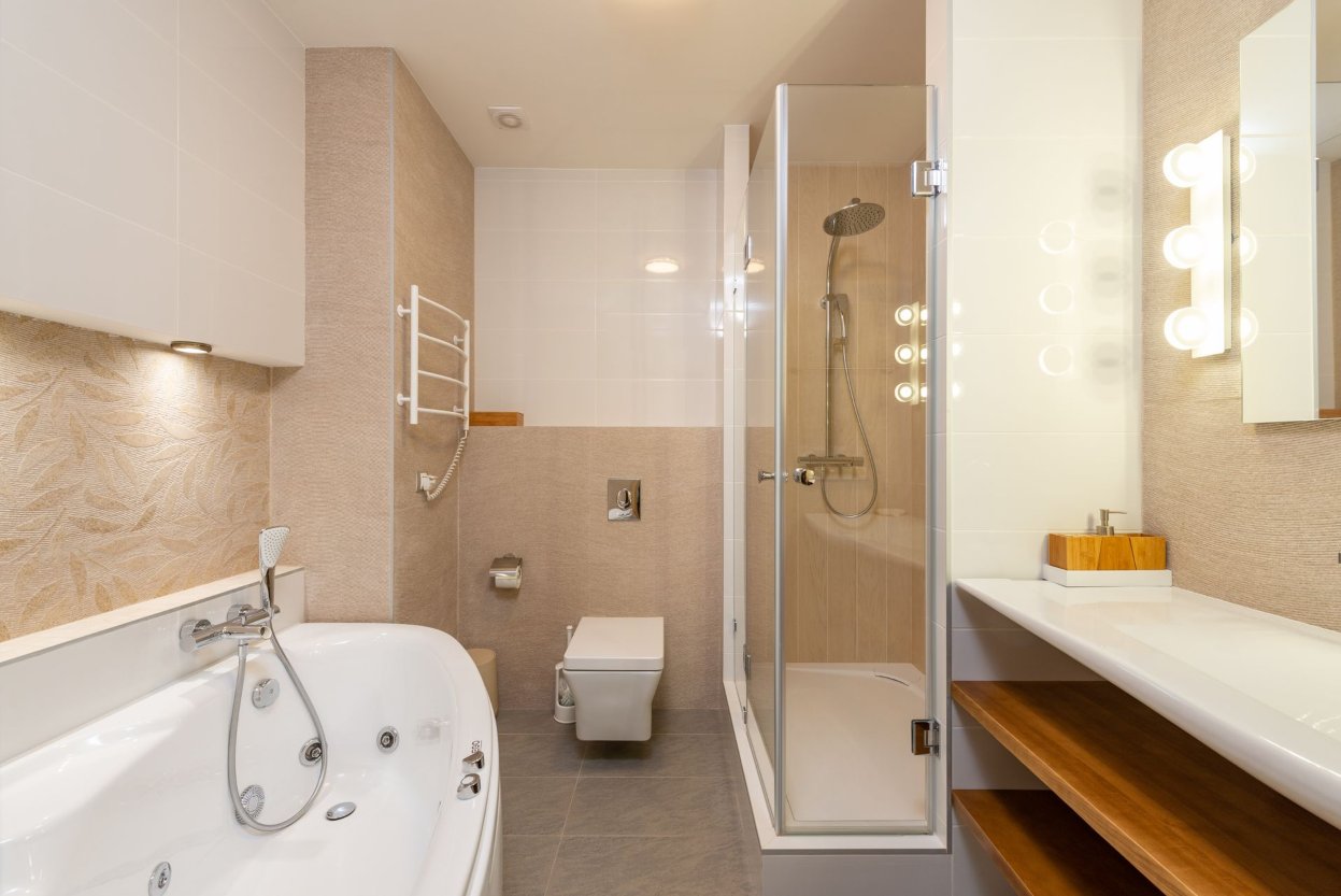 A modern renovated bathroom