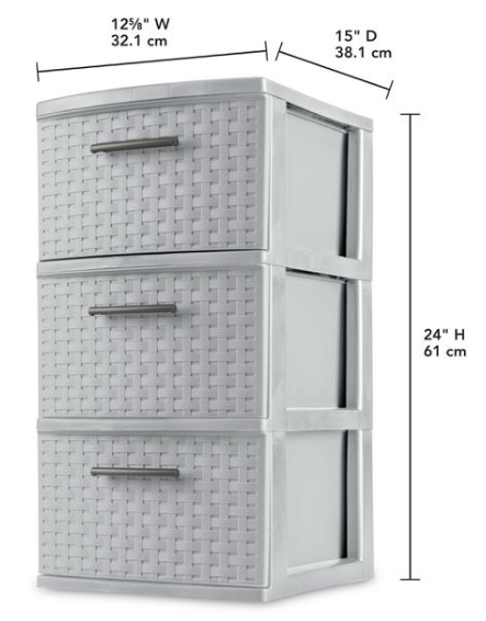 3 Drawer Weave Tower 2630