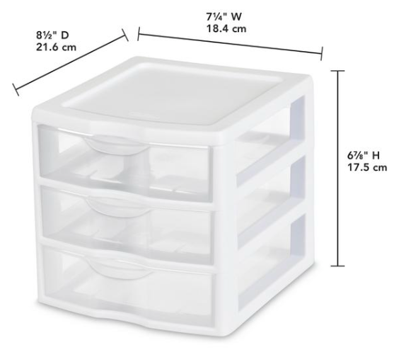 Sterilite Small 3 Drawer Unit 8.5"X11"