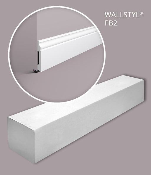 Elevate Decorative Skirting Moulding in White  #FB2