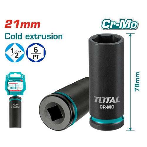 Total 1/2" DR. Deep Impact Socket 21mm