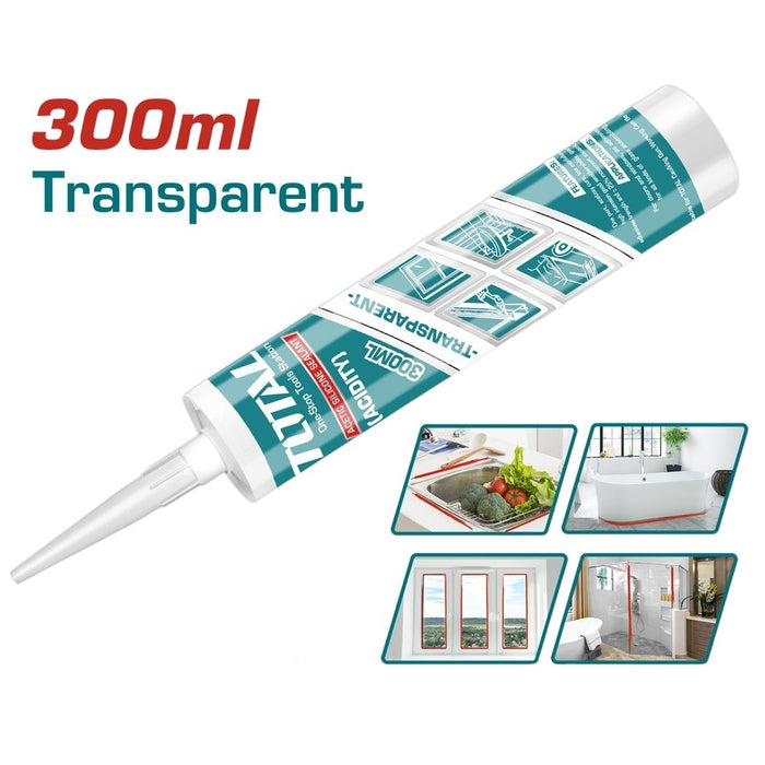 Total Transparent Acetic Silicone Sealant 300ml