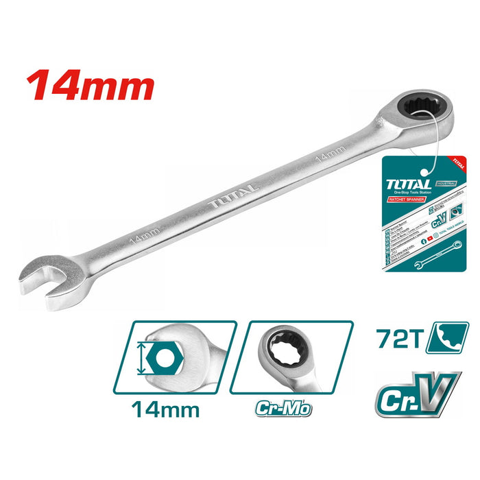 TOTAL Ratchet spanner 14mm14MM TCSPAR141