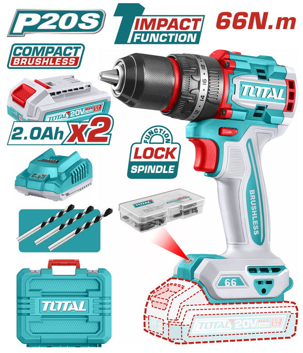 Total Brushless Cordless Impact Drill 20V UTIDL208687