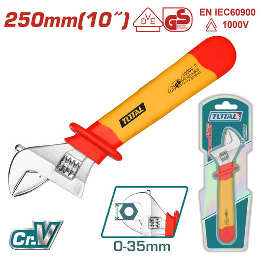 Total Insulated adjustable wrench 10"-THIADW101