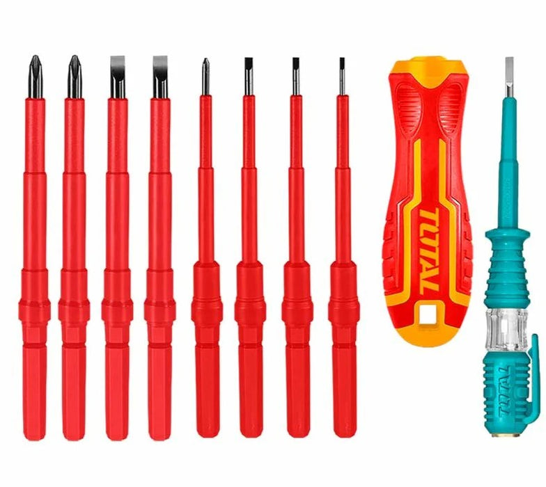 Total 10Pcs Interchangeable Insulated Screwdriver Set THTS5106