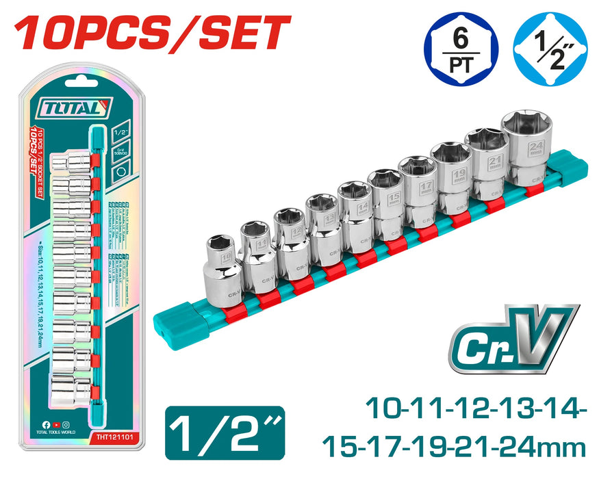 Total Socket Set 1/2" 10P THT121101