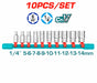 Total 10 Pcs 1/4″ Socket -THT1411023