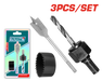 Total 3Pcs Lock Installation Hole Saw Set TACSH1031