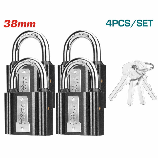 Total 4 pcs Key-Alike Iron Padlock Set 38mm -TLK31T4382