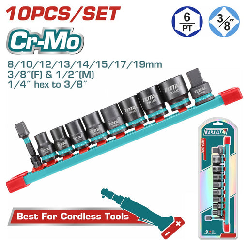 Total 10Pcs 3/8" DR. Impact Socket Set