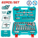 Total Socket Set 62 Pcs 1/2" THT121602