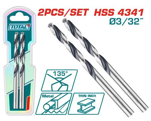 Total 4341 HSS Drill Bit 3/32" 2Pcs