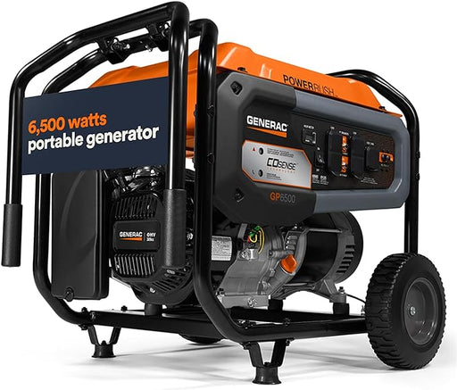 Generac 8125 / 6500-Watt Gasoline Powered Portable Generator with COSense - GP6500