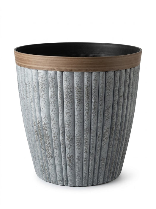 Fluted Baby Blue & Silver Flower Pot - 14"