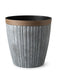 Fluted Baby Blue & Silver Flower Pot - 14"