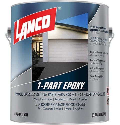 Lanco 1-Part Epoxy Concrete &amp; Garage Floor Enamel (Pastel Base) 1 US. Gallon (3.785 Liters)