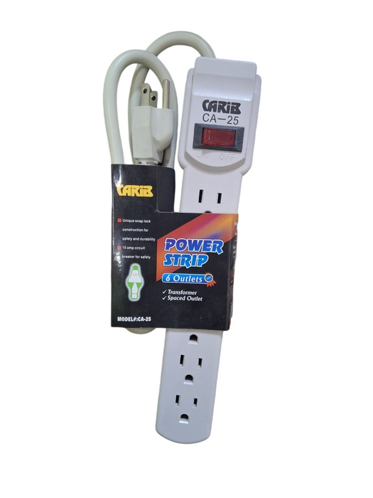 Carib 6 Outlet Power Strip CA-25B