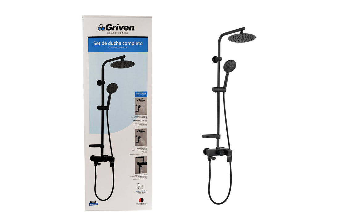 Griven Rainhead & Handheld Shower Set [A367-SH-8T-B1]