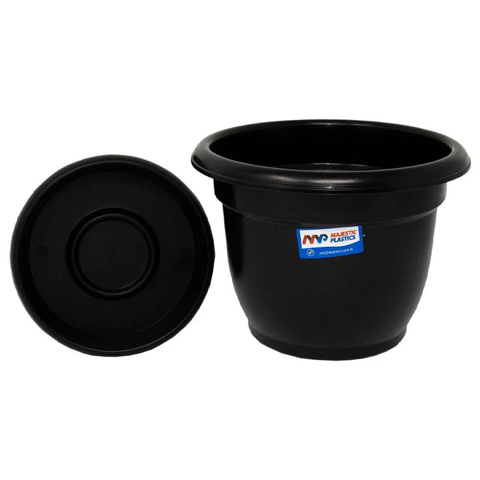 Black Plastic Flower Pot - Small