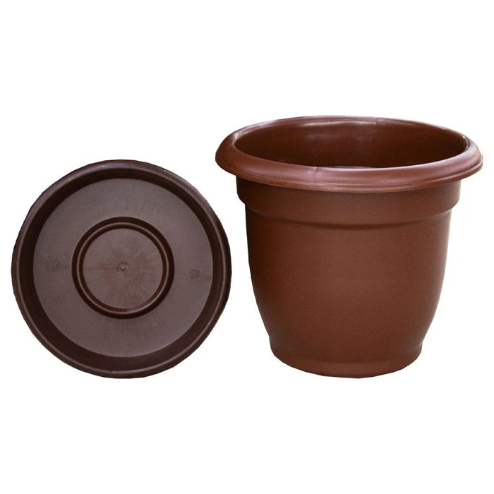Brown Plastic Flower Pot #3