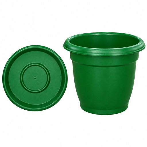 Green Plastic Flower Pot #4