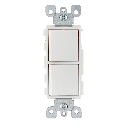 Decora Dual Single Pole Rocker Switch White YQDS215
